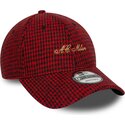 kasketter-buet-rod-justerbar-rem-9forty-houndstooth-fra-ac-milan-serie-a-af-new-era