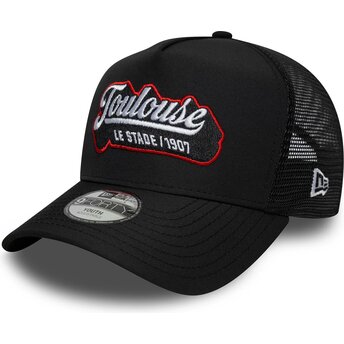 Kasketter buet sort snapback til barn E Frame Patch fra Stade Toulousain af New Era