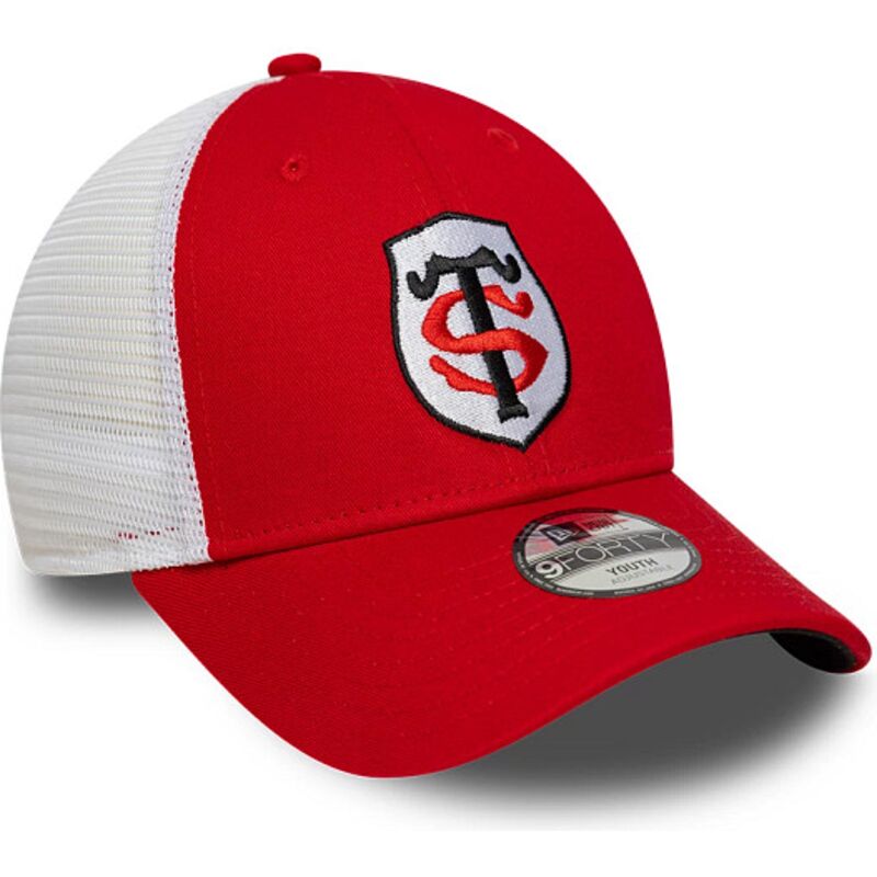 kasketter-buet-rod-justerbar-rem-til-barn-9forty-league-fra-stade-toulousain-top-14-af-new-era