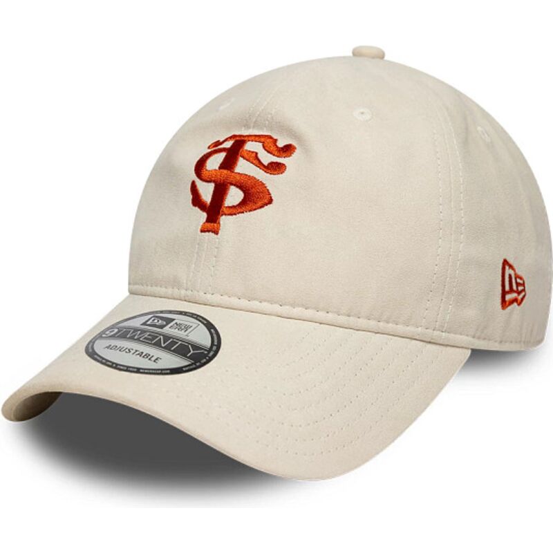 kasketter-buet-beige-justerbar-rem-9twenty-faux-suede-fra-stade-toulousain-top-14-af-new-era