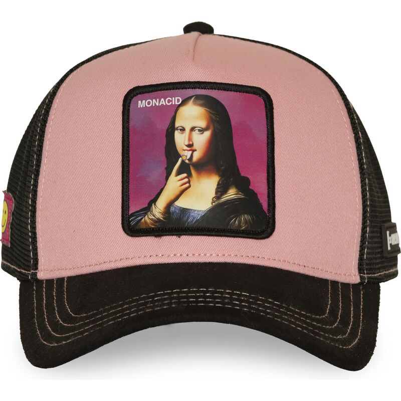 kasketter-buet-lyserod-snapback-acid-art1-monacid-mona-lisa-famous-af-capslab