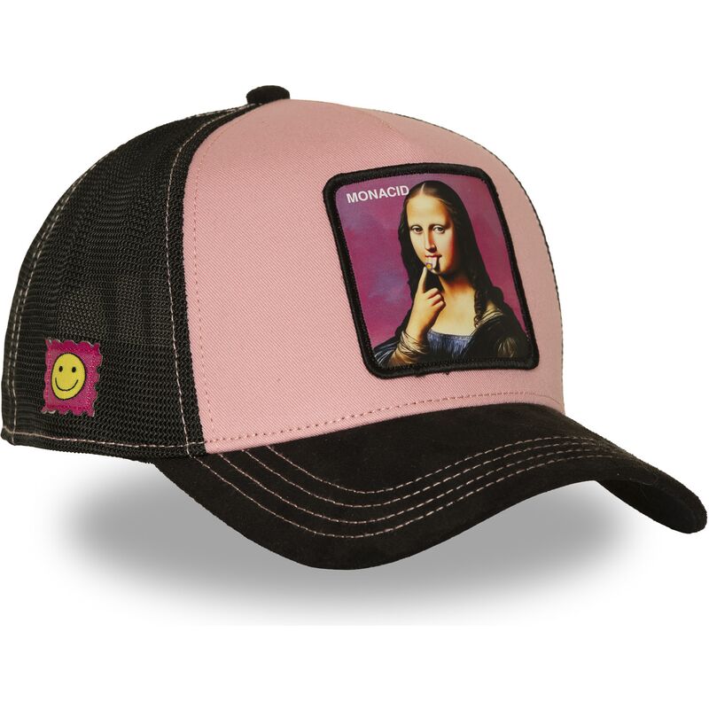 kasketter-buet-lyserod-snapback-acid-art1-monacid-mona-lisa-famous-af-capslab