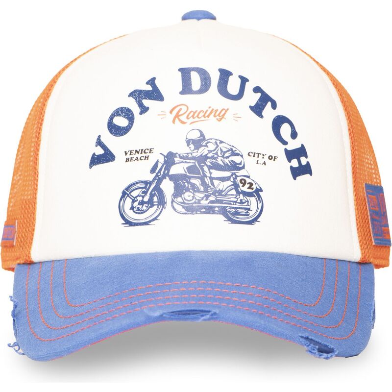 trucker-kasket-orange-og-bla-crew34-fra-von-dutch