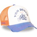 trucker-kasket-orange-og-bla-crew34-fra-von-dutch
