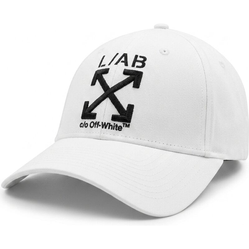 kasketter-buet-hvid-justerbar-rem-clamp-arrows-twill-af-l-ab-c-o-off-white