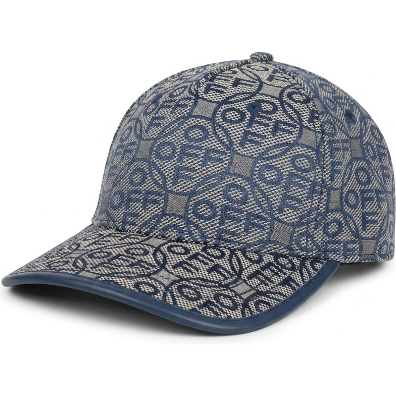 kasketter-buet-marinebla-justerbar-rem-off-jacquard-canvas-af-l-ab-c-o-off-white
