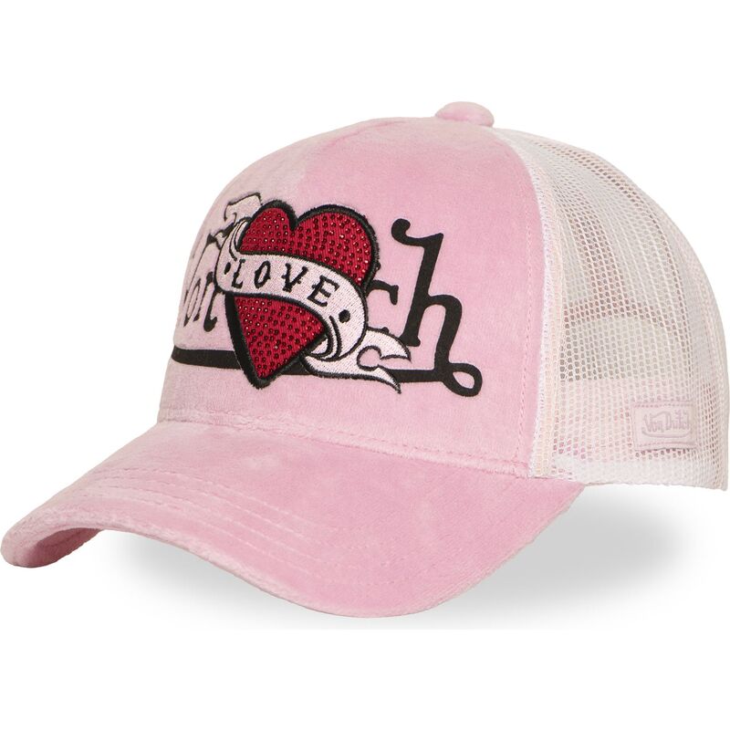 kasketter-buet-lyserod-snapback-love-p-af-von-dutch