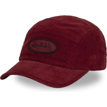 Kasketter buet 5 panel rød justerbar rem C5P VEL04 af Von Dutch
