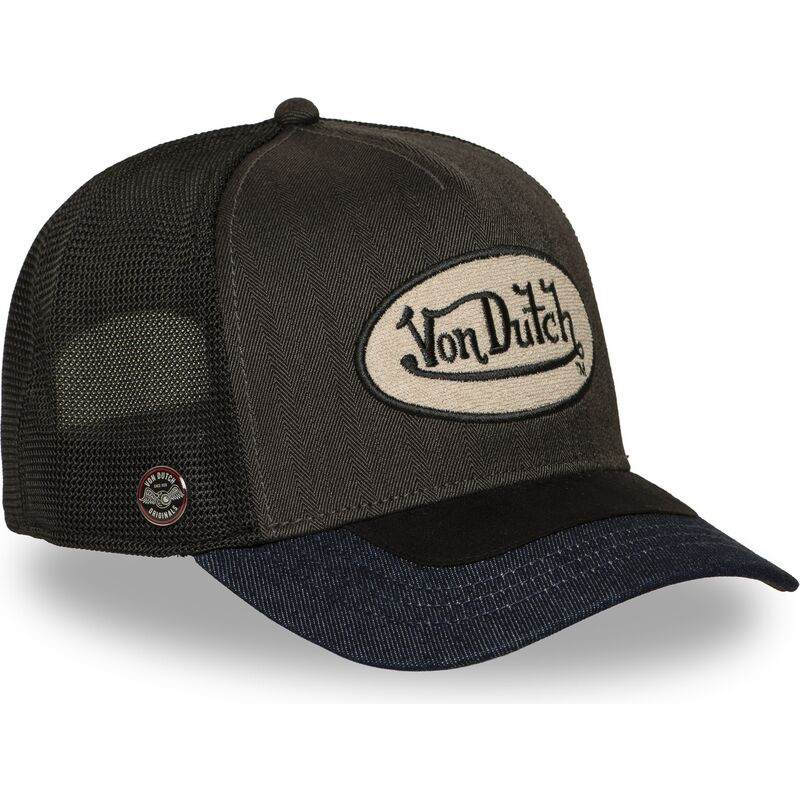 kasketter-buet-gra-snapback-shield06-af-von-dutch
