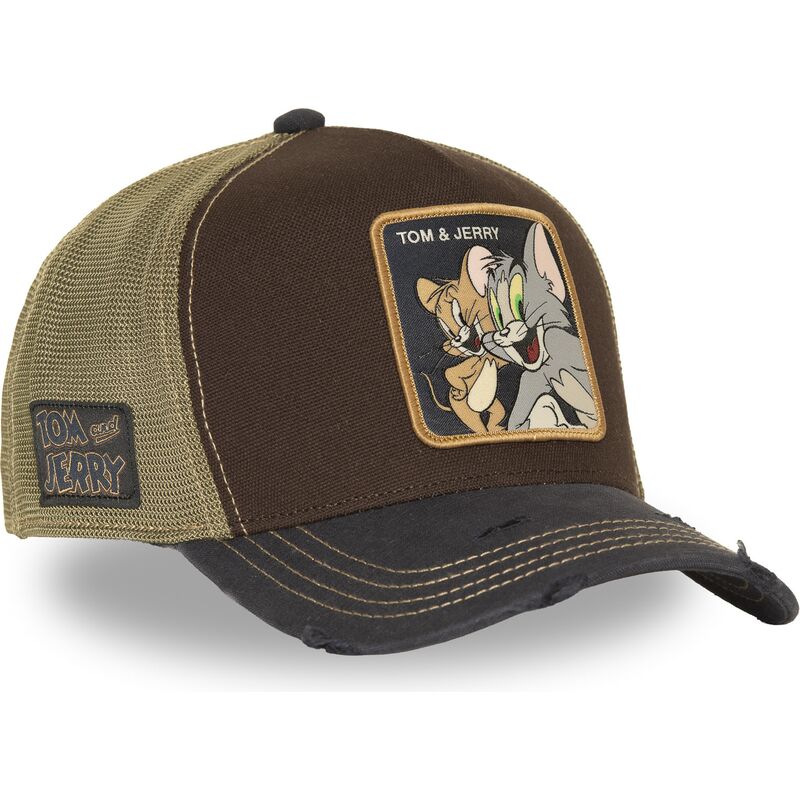 kasketter-buet-brun-snapback-taj9-jat-tom-og-jerry-looney-tunes-af-capslab kasketter-buet-brun-snapback-taj9-jat-tom-og-jerry-looney-tunes-af-capslab