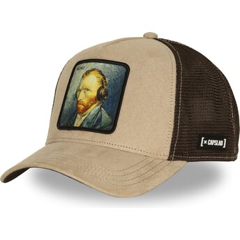 Kasketter buet beige snapback ART1 MONO Vincent van Gogh Famous af Capslab