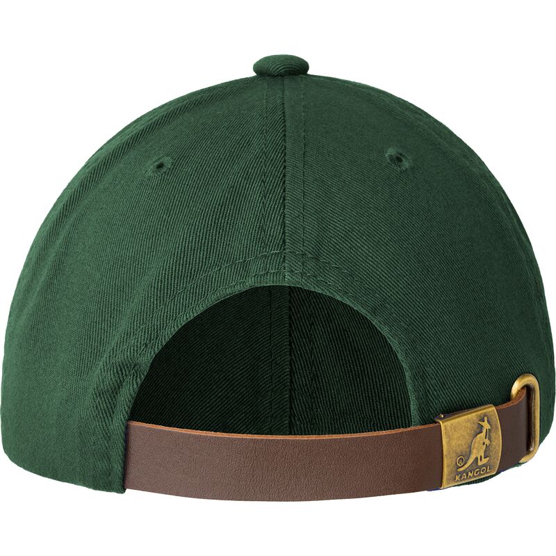 gron-justerbar-buet-kasket-med-rodt-logo-washed-baseball-algae-fra-kangol