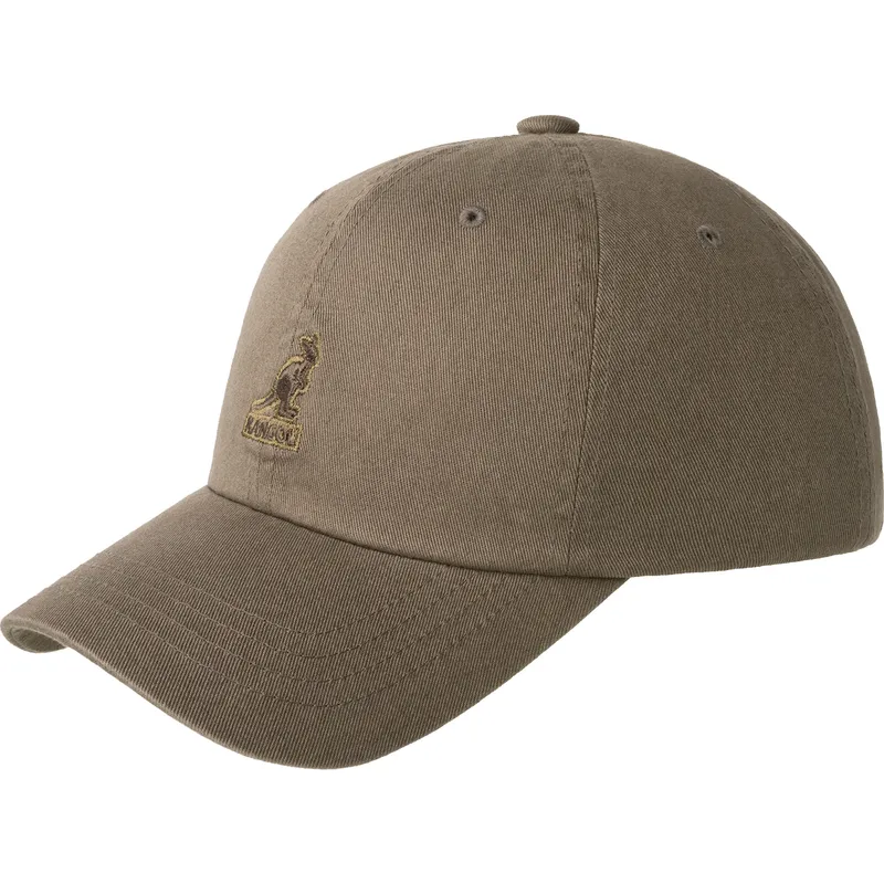 gra-justerbar-buet-kasket-washed-baseball-smog-fra-kangol