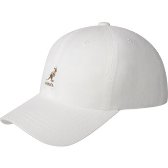 Kasketter buet hvid justerbar rem Washed Baseball White af Kangol