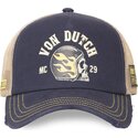 trucker-kasket-marinebla-og-beige-crew30-fra-von-dutch
