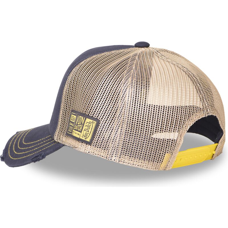 trucker-kasket-marinebla-og-beige-crew30-fra-von-dutch