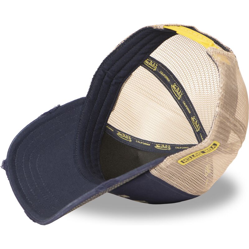 trucker-kasket-marinebla-og-beige-crew30-fra-von-dutch