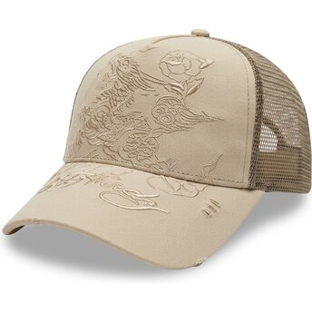Kasketter buet khaki snapback Outline af Ed Hardy