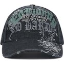 kasketter-buet-sort-justerbar-rem-distressed-floral-gothic-af-ed-hardy