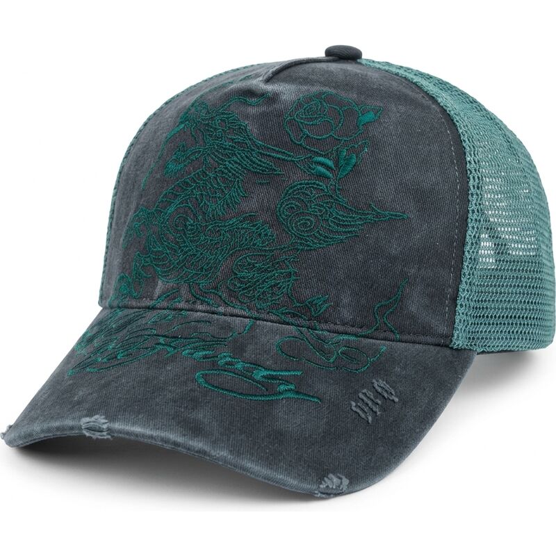 kasketter-buet-sort-snapback-outline-distressed-af-ed-hardy kasketter-buet-sort-snapback-outline-distressed-af-ed-hardy
