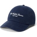 kasketter-buet-marinebla-justerbar-rem-woven-script-af-polo-ralph-lauren