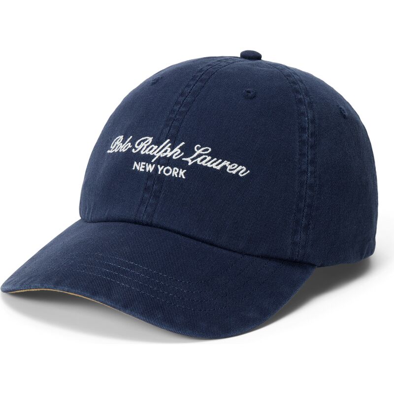 kasketter-buet-marinebla-justerbar-rem-woven-script-af-polo-ralph-lauren