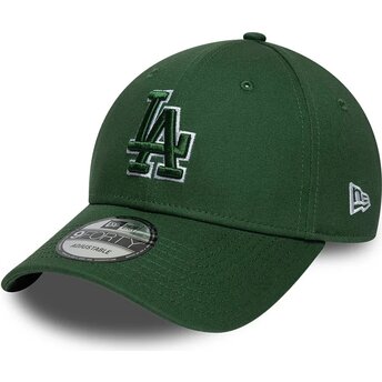 Kasketter buet grøn justerbar rem 9FORTY Team Outline fra Los Angeles Dodgers MLB af New Era