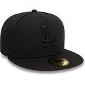 sort-fitted-flad-kasket-med-sort-logo-59fifty-league-essential-fra-los-angeles-dodgers-mlb-fra-new-era