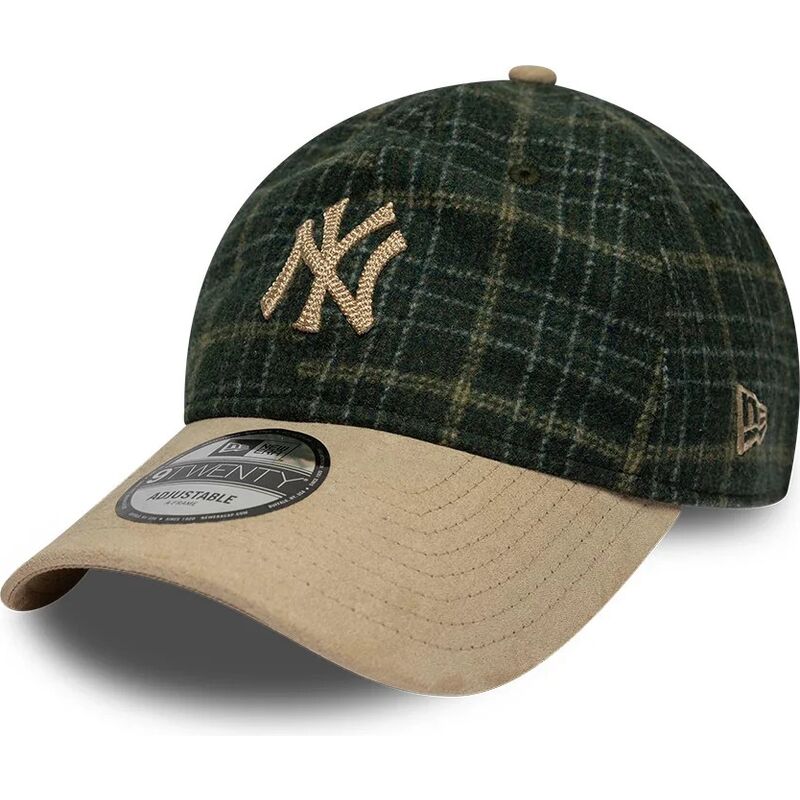 kasketter-buet-gron-justerbar-rem-9twenty-mix-check-fra-new-york-yankees-mlb-af-new-era