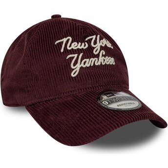 Kasketter buet rød justerbar rem 9TWENTY A Frame Cord Script fra New York Yankees MLB af New Era