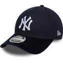 kasketter-buet-marinebla-snapback-9forty-m-crown-cord-visor-fra-new-york-yankees-mlb-af-new-era