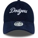 kasketter-buet-marinebla-justerbar-rem-9twenty-cord-script-fra-los-angeles-dodgers-mlb-af-new-era