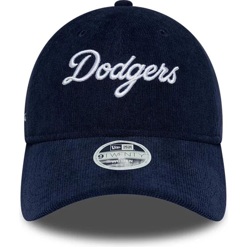 kasketter-buet-marinebla-justerbar-rem-9twenty-cord-script-fra-los-angeles-dodgers-mlb-af-new-era