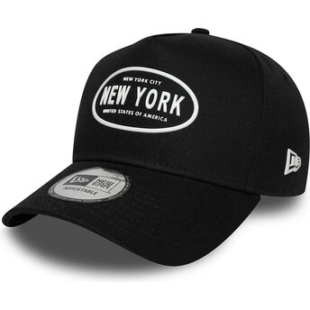 Kasketter buet sort snapback 9FORTY E Frame Rubber fra New York af New Era