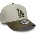 kasketter-buet-gron-snapback-9forty-e-frame-suede-visor-fra-los-angeles-dodgers-mlb-af-new-era
