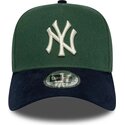 kasketter-buet-gron-snapback-9forty-e-frame-suede-visor-fra-new-york-yankees-mlb-af-new-era