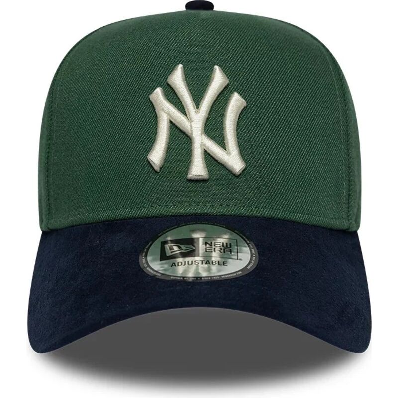 kasketter-buet-gron-snapback-9forty-e-frame-suede-visor-fra-new-york-yankees-mlb-af-new-era