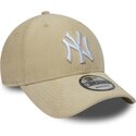 kasketter-buet-beige-snapback-9forty-entry-cord-fra-new-york-yankees-mlb-af-new-era