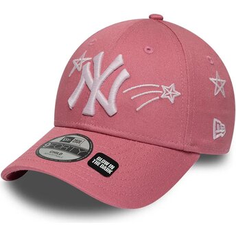 Kasketter buet lyserød justerbar rem til barn 9FORTY Space fra New York Yankees MLB af New Era