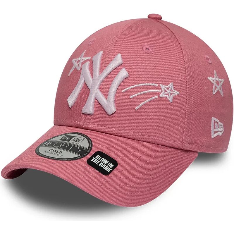 kasketter-buet-lyserod-justerbar-rem-til-barn-9forty-space-fra-new-york-yankees-mlb-af-new-era