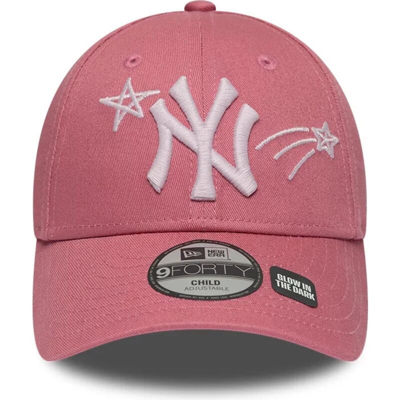 kasketter-buet-lyserod-justerbar-rem-til-barn-9forty-space-fra-new-york-yankees-mlb-af-new-era