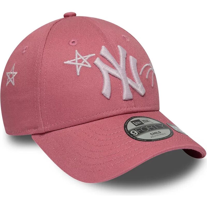kasketter-buet-lyserod-justerbar-rem-til-barn-9forty-space-fra-new-york-yankees-mlb-af-new-era