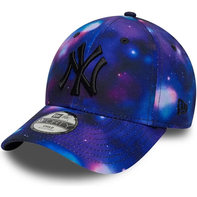 kasketter-buet-flerfarvet-snapback-til-barn-9forty-all-over-print-space-fra-new-york-yankees-mlb-af-new-era