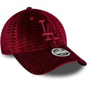 kasketter-buet-rod-justerbar-rem-9forty-velour-fra-los-angeles-dodgers-mlb-af-new-era