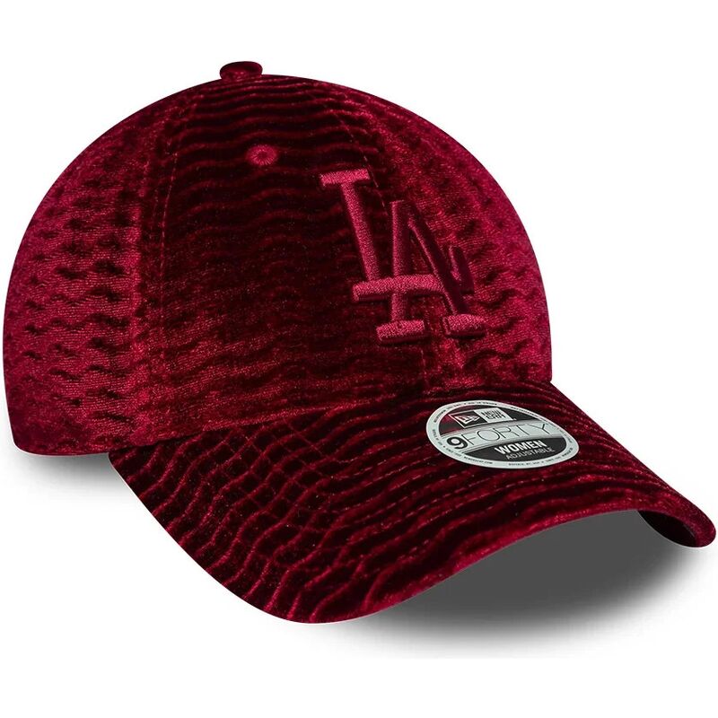 kasketter-buet-rod-justerbar-rem-9forty-velour-fra-los-angeles-dodgers-mlb-af-new-era