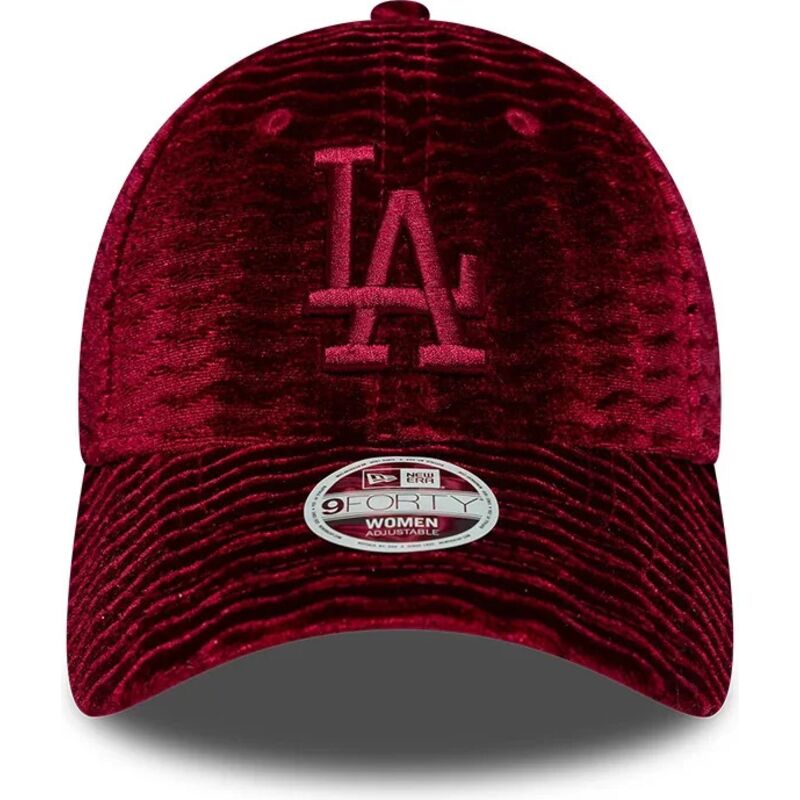 kasketter-buet-rod-justerbar-rem-9forty-velour-fra-los-angeles-dodgers-mlb-af-new-era