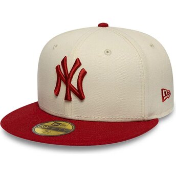 Kasketter flad beige tilpasset 59FIFTY League Essential fra New York Yankees MLB af New Era