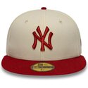 kasketter-flad-beige-tilpasset-59fifty-league-essential-fra-new-york-yankees-mlb-af-new-era