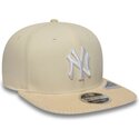kasketter-flad-beige-snapback-9fifty-cord-visor-fra-new-york-yankees-mlb-af-new-era