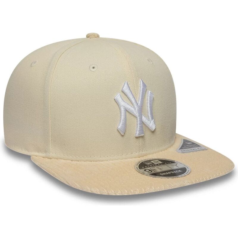 kasketter-flad-beige-snapback-9fifty-cord-visor-fra-new-york-yankees-mlb-af-new-era